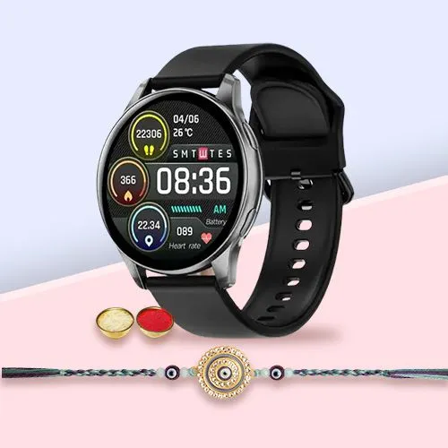 Attractive Evil Eye Rakhi N PTron Watch