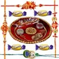 Rakhi Thali with 3 Rakhi, 3 Chocolates 
