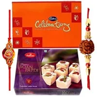 200 Gms Soan Papdi, Cadbery Celebration Pack with 1 Rakhi