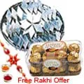  16 pcs Ferrero Rocher with 500 gms. Kaju Katli with 1 Free Rakhi 
 