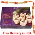 500 Gms. <font color=#FF0000>Haldiram</font>s Soan Papri with 2 Free Rakhi.  Delivery Time:- 4-5 Day.<br>You may add Rakhi from <a href='Page_details.asp?product_id=R0209&page_name=rakhi_usa'><b><font color=0000ff> Addon</font></b></a> page.