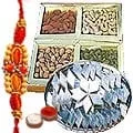 <font color=#FF0000>Haldiram</font> Sweets and Dry Fruits  Hamper with Rakhi