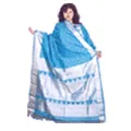 Send Light blue saree with  silver jari butti, border and  pallu to india, Send Ladies Apparels To India.