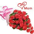 Sending Mothers Day Red Carnations Bouquet in Tissue Wrap 