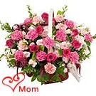 Deliver Mothers Day Pink Carnations Basket Online