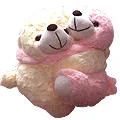 Twin Teddy in Pink and  White